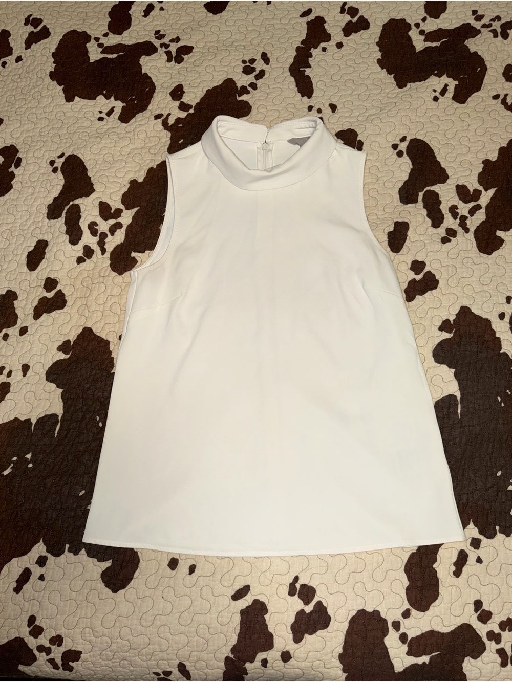 H&M White Sleeveless Mock Neck Camisole